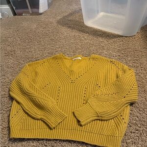 moon & madison Mustard V-Neck Sweater